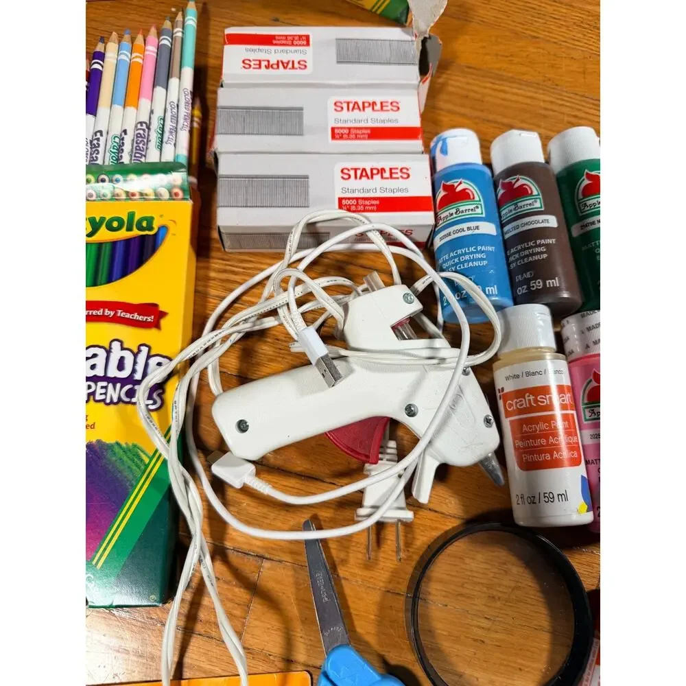 Large Kids Art Supplies Bundle – Crayola, Paints, Pencils, Markers, Glue Gun, Sc